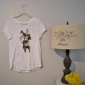 Loft t-shirt with zebra embroidered